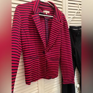 Stretchy Red and Navy Blazer